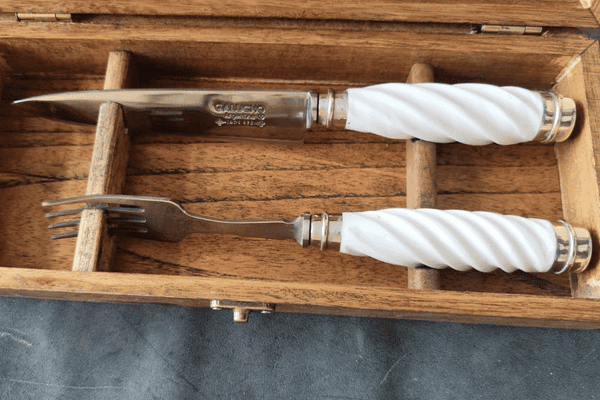 Picnic Pesado Hueso Y Alpaca Caja Madera